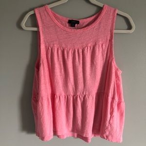 J Crew Pastel Pink Tiered Tank Top